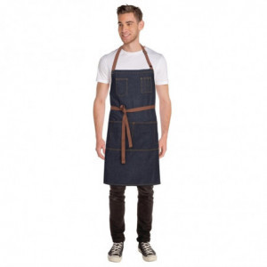 Indigo Memphis Bib Apron in Cotton 760 x 865 mm - Chef Works - Fourniresto