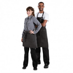 Taupe Urban Dorset Bib Apron in Cotton 762 x 863 mm - Chef Works - Fourniresto