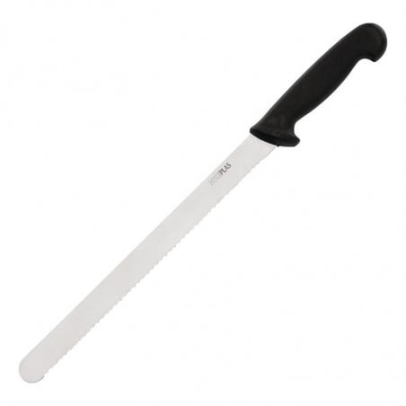 Couteau À Trancher Denté Noir Lame 30,5 Cm - Hygiplas - Fourniresto