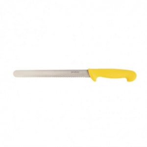 Yellow Serrated Blade Slicing Knife 25.5 cm - Hygiplas - Fourniresto