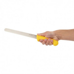 Couteau À Trancher Jaune Lame Dentée 25,5 Cm - Hygiplas - Fourniresto