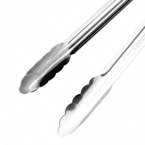 Blue Stainless Steel 300 mm Serving Tongs - Vogue - Fourniresto