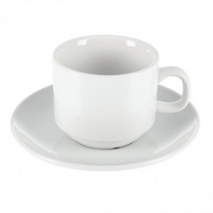 Stapelbare Witte Theekop Whiteware 200 Ml Ø 80 Mm - Set Van 12 - Olympia - Fourniresto