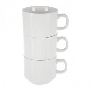 Stapelbare Witte Theekop Whiteware 200 Ml Ø 80 Mm - Set Van 12 - Olympia - Fourniresto