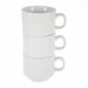 Tasse À Thé Empilable Blanche Whiteware 200 Ml Ø 80 Mm - Lot De 12 - Olympia - Fourniresto