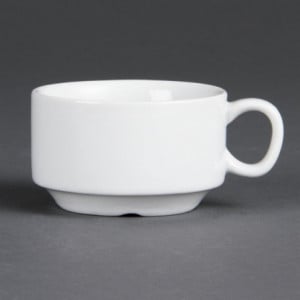 Witte Stapelbare Espressokop 85 Ml Ø 80 Mm - Set Van 12 - Olympia - Fourniresto