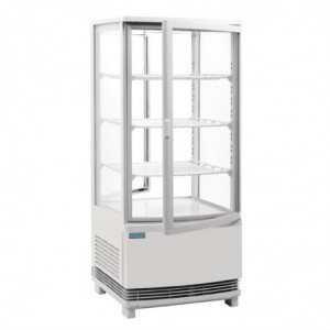 Witte Positieve Koelvitrine 2 Gebogen Deuren 86 L - Polar