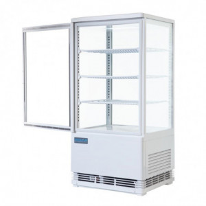 Witte Positieve Koelvitrine 2 Gebogen Deuren 86 L - Polar