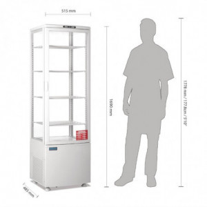 Witte Positieve Koelvitrine Gebogen Deur 235 L - Polar