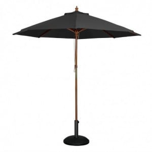 Black Round Parasol Ø 3 M - Bolero - Fourniresto