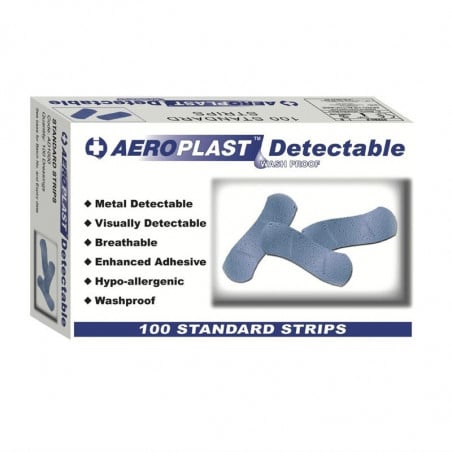 Verbandpleisters Blauw Detecteerbaar - Set van 100 - FourniResto - Fourniresto