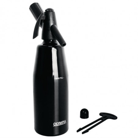 Black 1 L Seltzer Water Siphon - Olympia - Fourniresto