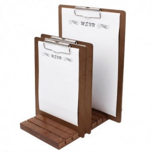 Plywood A5 Menu Holder Plaque - Olympia - Fourniresto