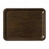 Non-slip Wenge Melamine Service Tray 430 x 330 mm - Roltex - Fourniresto