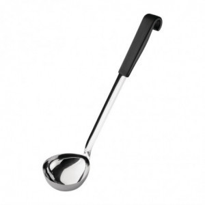 Black Handle Stainless Steel Ladle 435 ml 340 mm - Vogue - Fourniresto