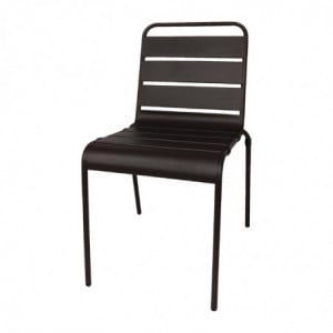 Chaise Empliable à Lattes Noire en Acier - Lot de 4 - Bolero - Fourniresto