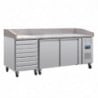 Pizza counter with marble top, 2 doors, 7 dough drawers, U Series - Polar - Fourniresto