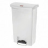 Prullenbak met pedaal aan de voorkant, breed Slim Jim StepOn, wit, 50L - Rubbermaid - Fourniresto