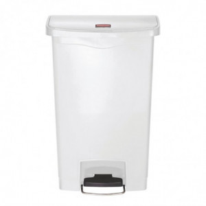 Prullenbak met pedaal aan de voorkant, breed Slim Jim StepOn, wit, 50L - Rubbermaid - Fourniresto