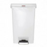 Prullenbak met pedaal aan de voorkant, breed Slim Jim StepOn, wit, 50L - Rubbermaid - Fourniresto