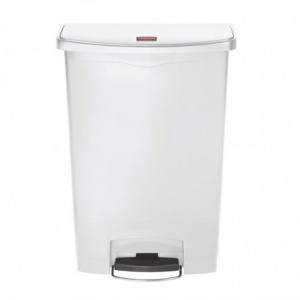 Prullenbak met pedaal aan de voorkant Large Slim Jim StepOn Wit 90L - Rubbermaid - Fourniresto