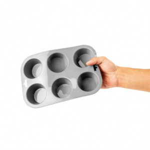 Flexibele siliconen bakvorm voor 6 muffins - Vogue - Fourniresto