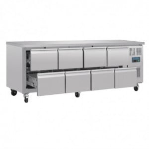 Tischkühlschrank GN 1/1 Umluft 8 Schubladen Serie U - 616 L - Polar