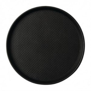 Non-slip Black Round Tray Ø 310mm - Roltex - Fourniresto