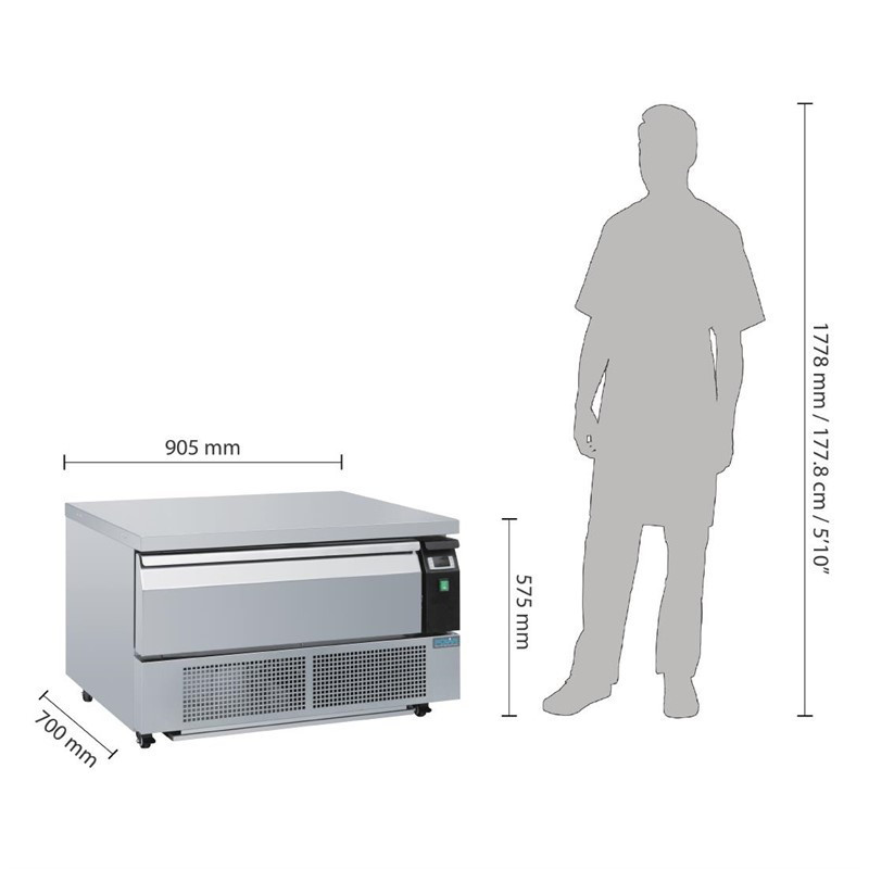 Sockel Doppelkühlung 1 Schublade Serie U 2x GN 1/1 - Polar - Fourniresto