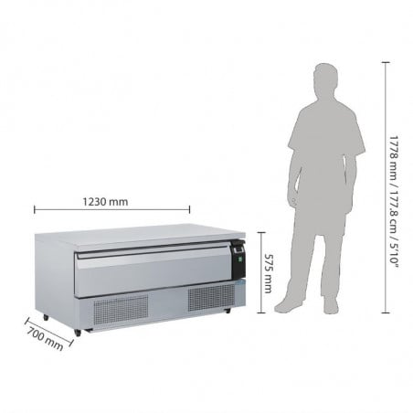 Double Refrigeration Base 1 Drawer U Series 3x GN 1/1 - Polar - Fourniresto