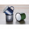 Mugs en Acier Émaillé Vert et Noir 350ml - Lot de 6 - Olympia - Fourniresto