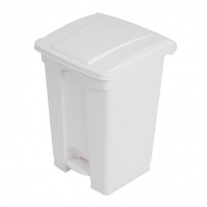 White 45L Pedal Kitchen Bin - Jantex - Fourniresto