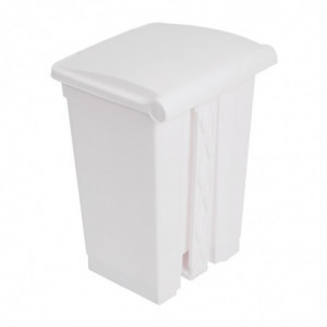 White 45L Pedal Kitchen Bin - Jantex - Fourniresto