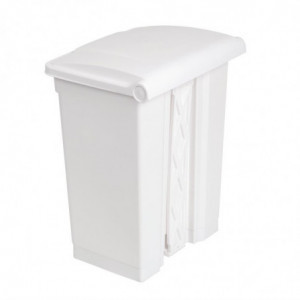 White 65L Pedal Kitchen Bin - Jantex - Fourniresto