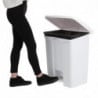 White 65L Pedal Kitchen Bin - Jantex - Fourniresto