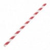 Compostable Red and White Striped Paper Straws 210mm - Pack of 250 - Fiesta Green - Fourniresto