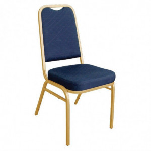 Banketstoelen met blauwe vierkante rugleuning - set van 4 - Bolero - Fourniresto