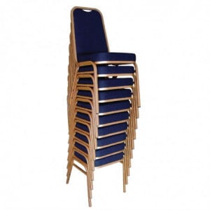 Blauwe Banketstoelen Met Vierkante Rugleuning - Set Van 4 - Bolero - Fourniresto