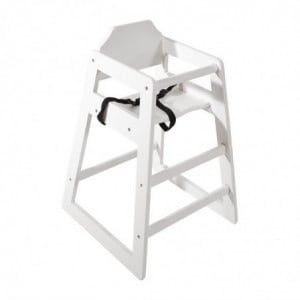 High chair in white wood - Bolero - Fourniresto