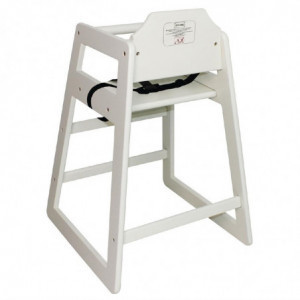 High chair in white wood - Bolero - Fourniresto