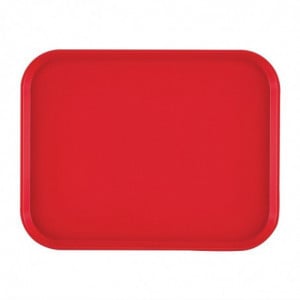 Plateau Rectangulaire en Polypropylène Fast Food Rouge 410mm - Cambro - Fourniresto