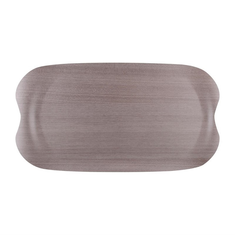 Wave Service Tray 43x23cm Gray Veined Wood - Roltex - Fourniresto