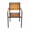 Stalen en Acacia Stoelen - Set van 4 - Bolero - Fourniresto