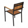 Stalen en Acacia Stoelen - Set van 4 - Bolero - Fourniresto