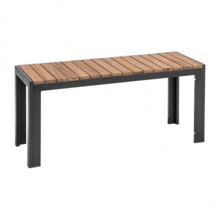 Steel and Acacia Benches 100 cm - Set of 2 - Bolero - Fourniresto