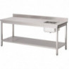 Table Du Chef Avec Bac À Droite Et Dosseret en Inox L 1800 x P 700mm - Gastro M