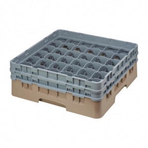 Glazenrek met 36 compartimenten Camrack Beige - L 500 x B 500 mm - Cambro