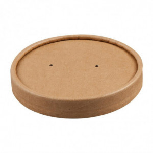 Deckel für mikrowellengeeignete, recycelbare Kraft-Suppenschalen 225ml und 350ml - Packung mit 500 - Colpac