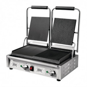 Doppelseitiger Kontaktgrill, links glatt und rechts gerillt - Buffalo