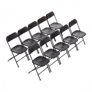 Opvouwbare zwarte stoelen - Set van 10 - Bolero - Fourniresto